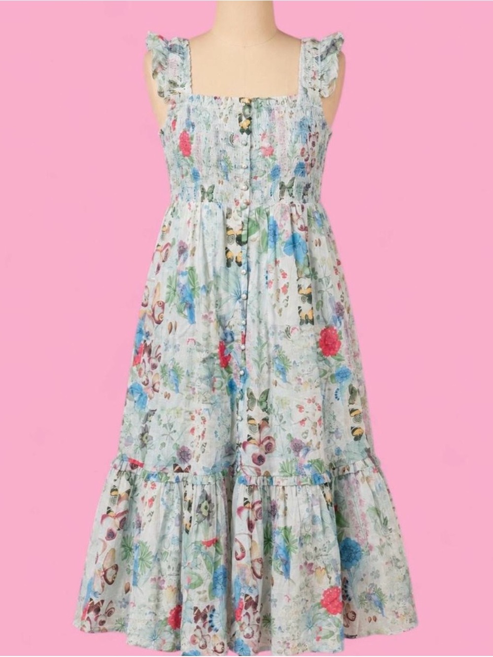 Anthropologie Peregrine Square Neck Midi Dress Floral NWT L